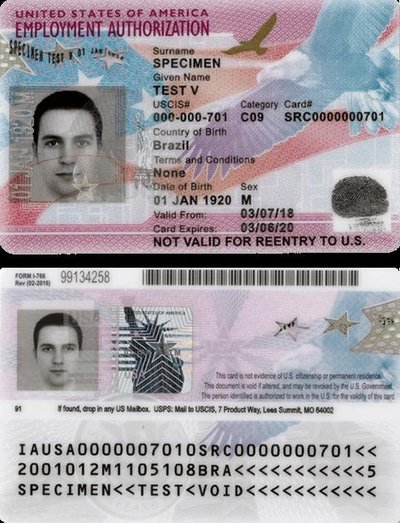Employment authorization document