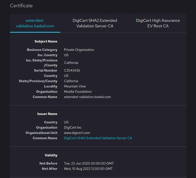 Extended Validation Certificate