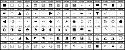 Geometric Shapes (Unicode block)