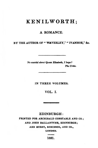 Kenilworth (Novel)