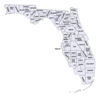 List Of Counties In Florida