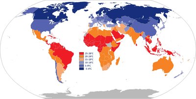 List Of Countries By Average Yearly Temperature
