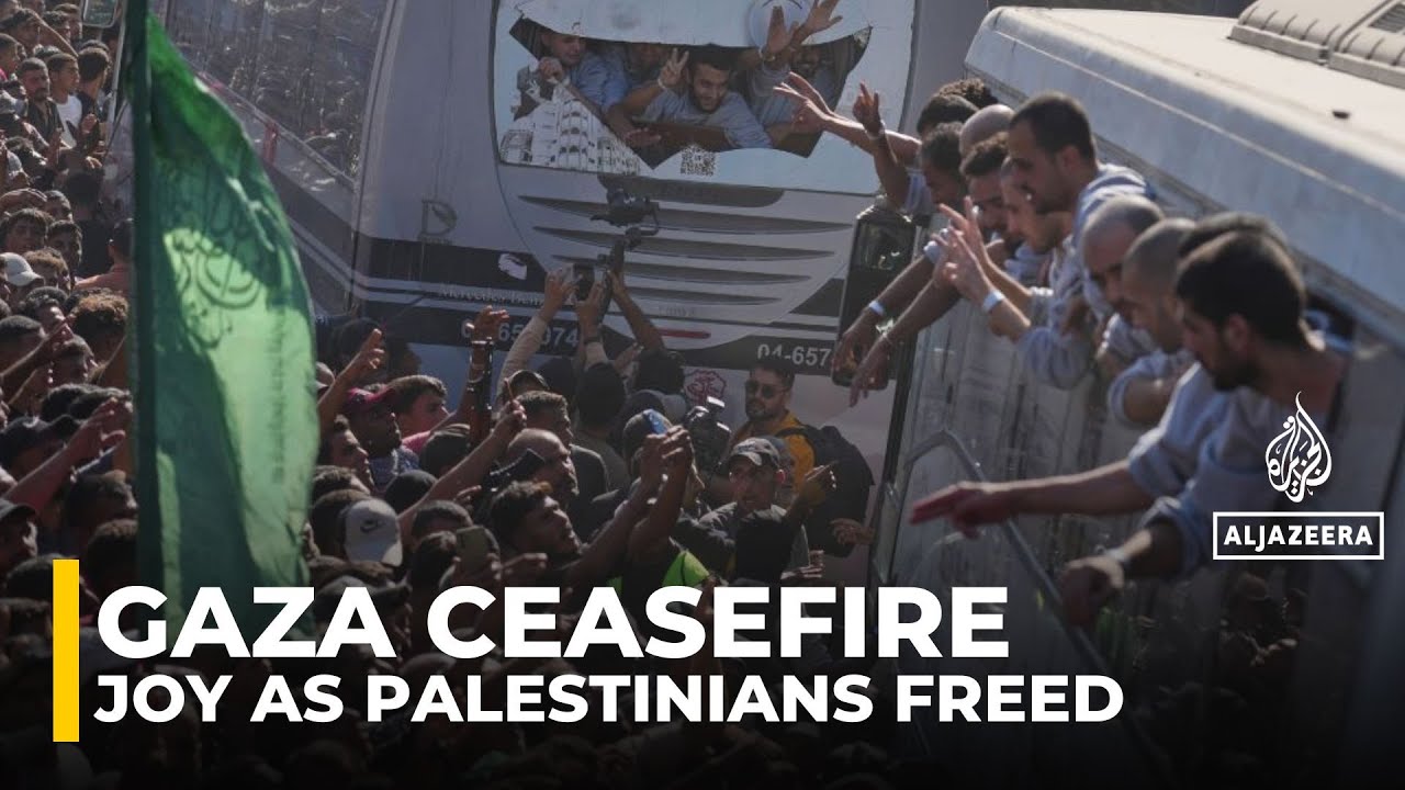 Gaza ceasefire: Joy as Palestinians freed after Israeli captives released