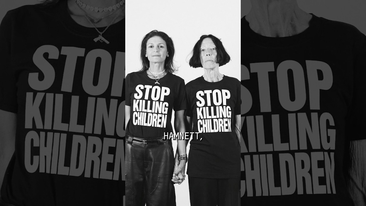 STOP KILLING CHILDREN | Lina #Hadid X @katharinehamnett z @apoliticalorg #FreePalestine