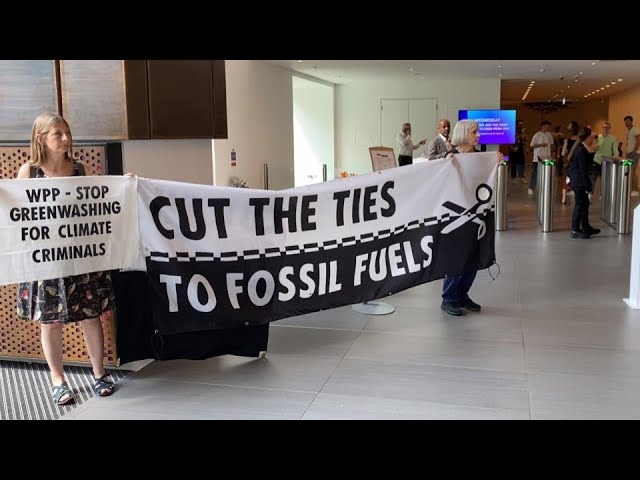 Climate Activists Occupy Advertising Agency WPP offices -  Cut the Ties with Fossil Fuel Promoters.