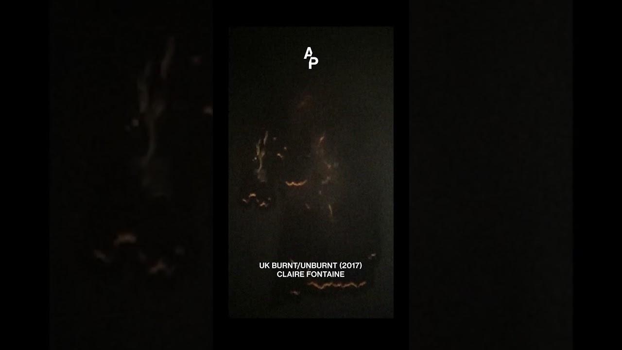 #ClaireFontaine burns a UK map made of 54,587 matches